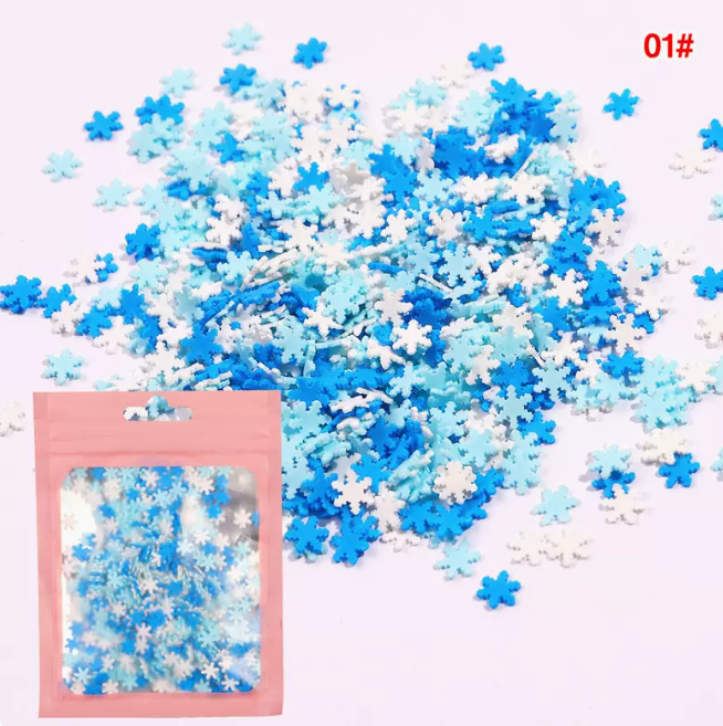 爆款美甲飾品 軟陶片藍白混色（袋裝）