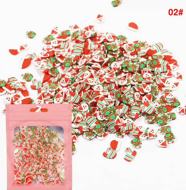 爆款美甲飾品 軟陶片粉紅混色（袋裝）