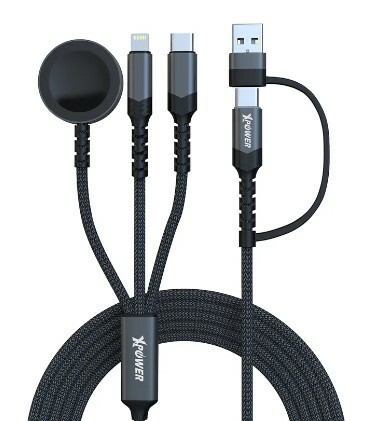 XPower 3X2W 6合1 2出3 60W PD3.0 鋁合金傳輸無線充電線