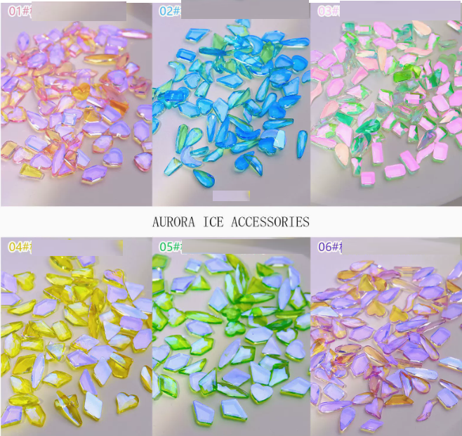 Popular nail art accessories Rainbow Aurora Diamond 01-06 (set of 6 styles)