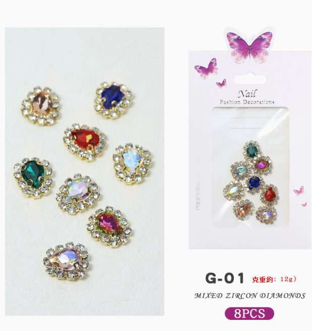 爆款美甲飾品 合金裝飾鉆 混裝（01）