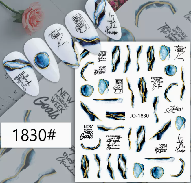 Popular manicure marble stickers (1830#)