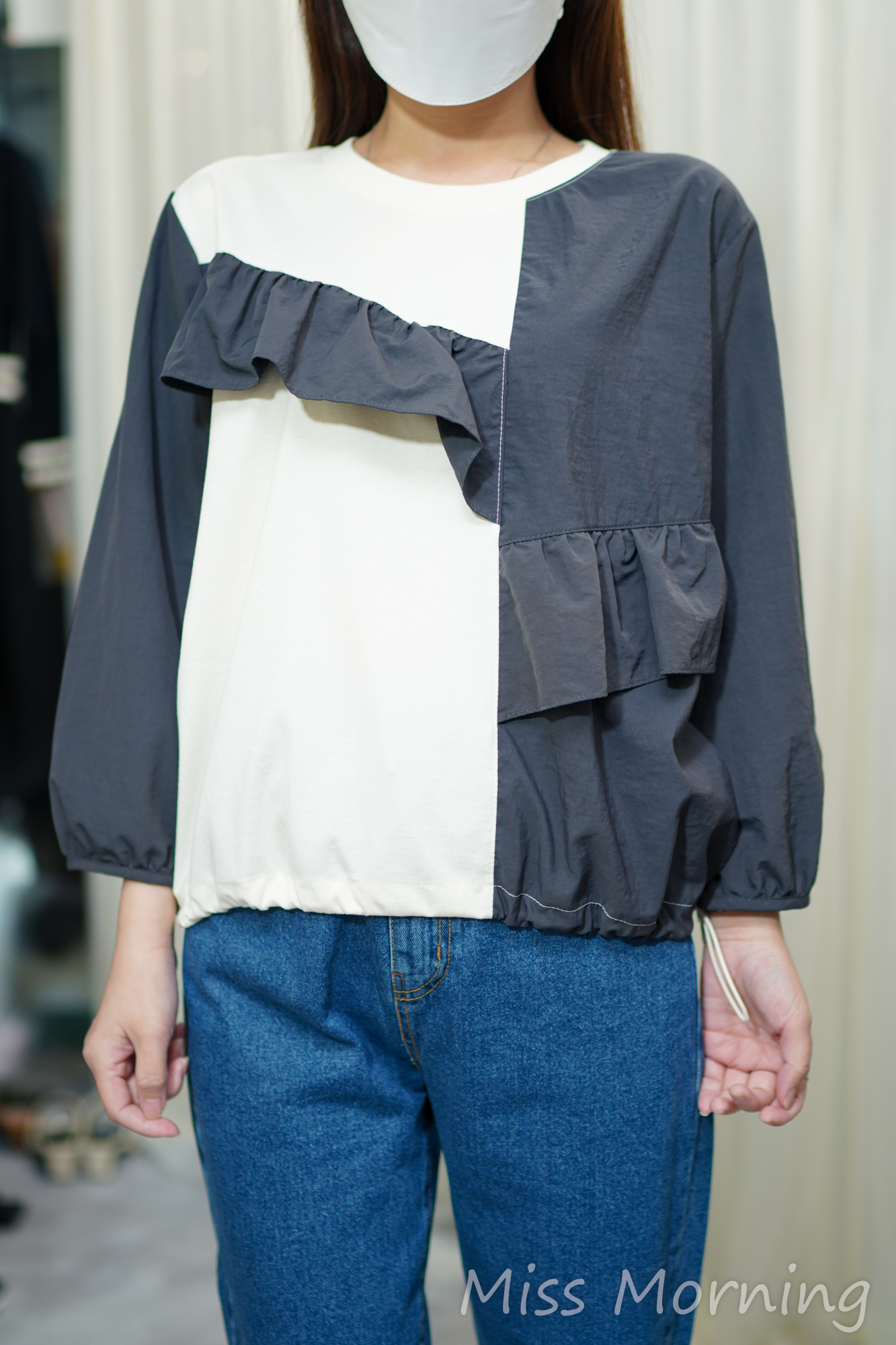 高質拼風衣面料上衣(14133)