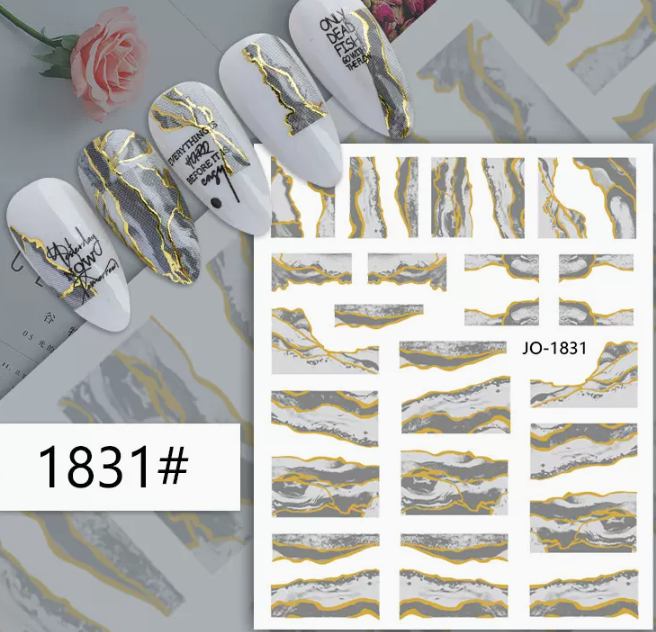 Popular manicure marble stickers (1831#)