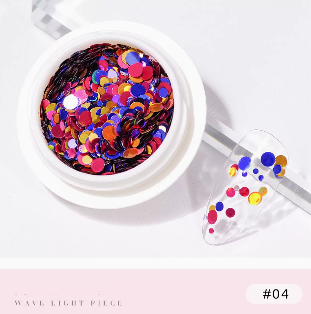 Popular nail art round sequins colorful polka dots 04# (mixed small bottles and sizes)