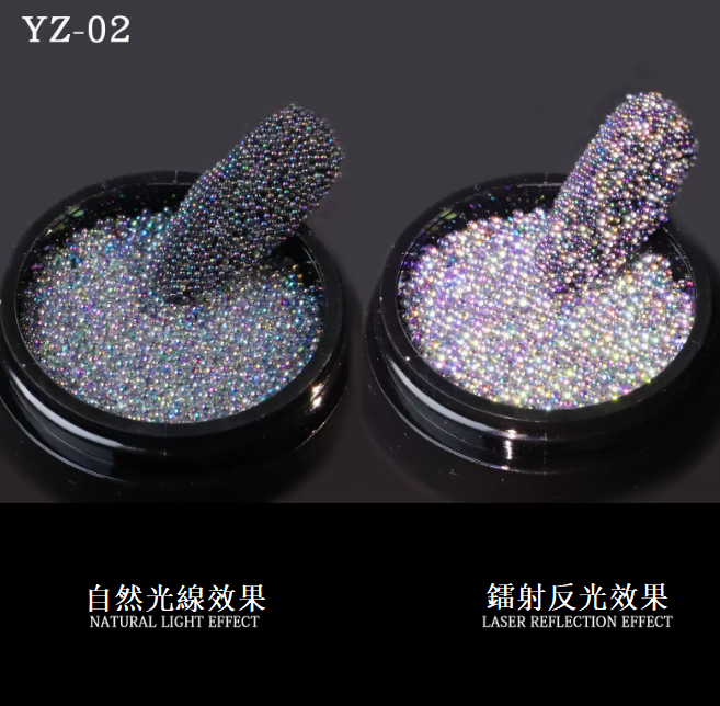 Hot style nail art jewelry medium size laser reflective bubble beads No. 02