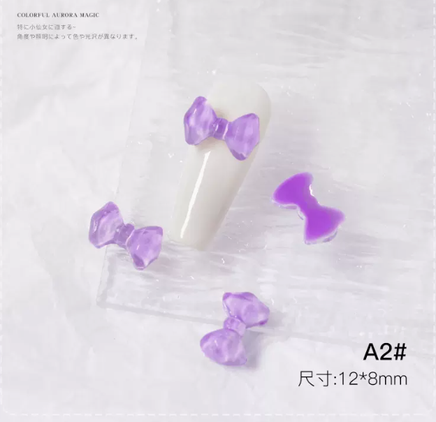 Hotly recommended nail art accessories semi-transparent bow A2 (pack of 5)