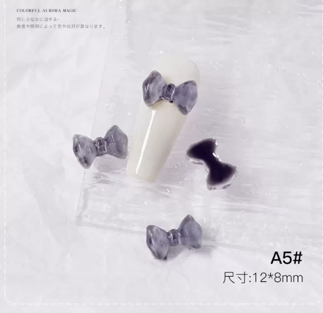 熱推美甲飾品 半透蝴蝶結A5（5顆裝）