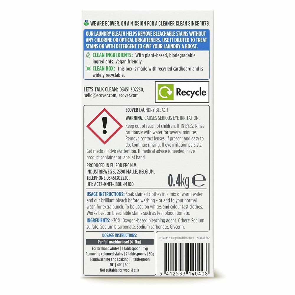 [Damaged Packaging] Ecover - Laundry Bleach Powder (400g) (HC338)