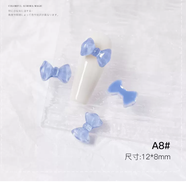 熱推美甲飾品 半透蝴蝶結A8（5顆裝）