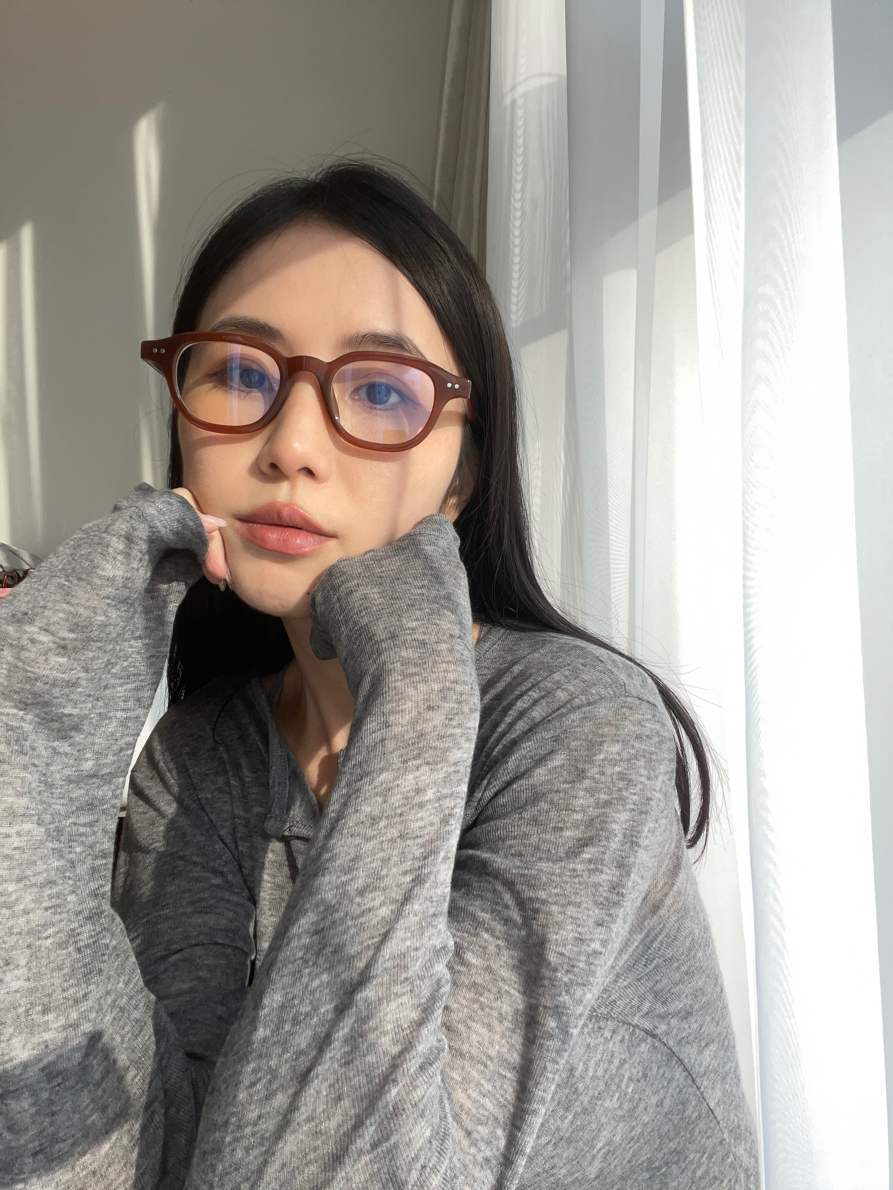 (訂購) 氣質斯文小方框眼鏡 AC9102 (紅/黑)