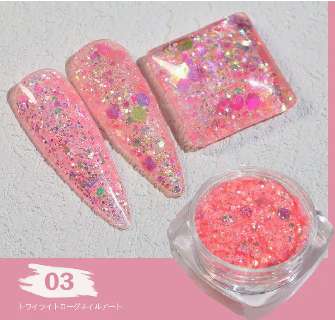 Popular nail art high-gloss meteor sequin 03 (small bottle)
