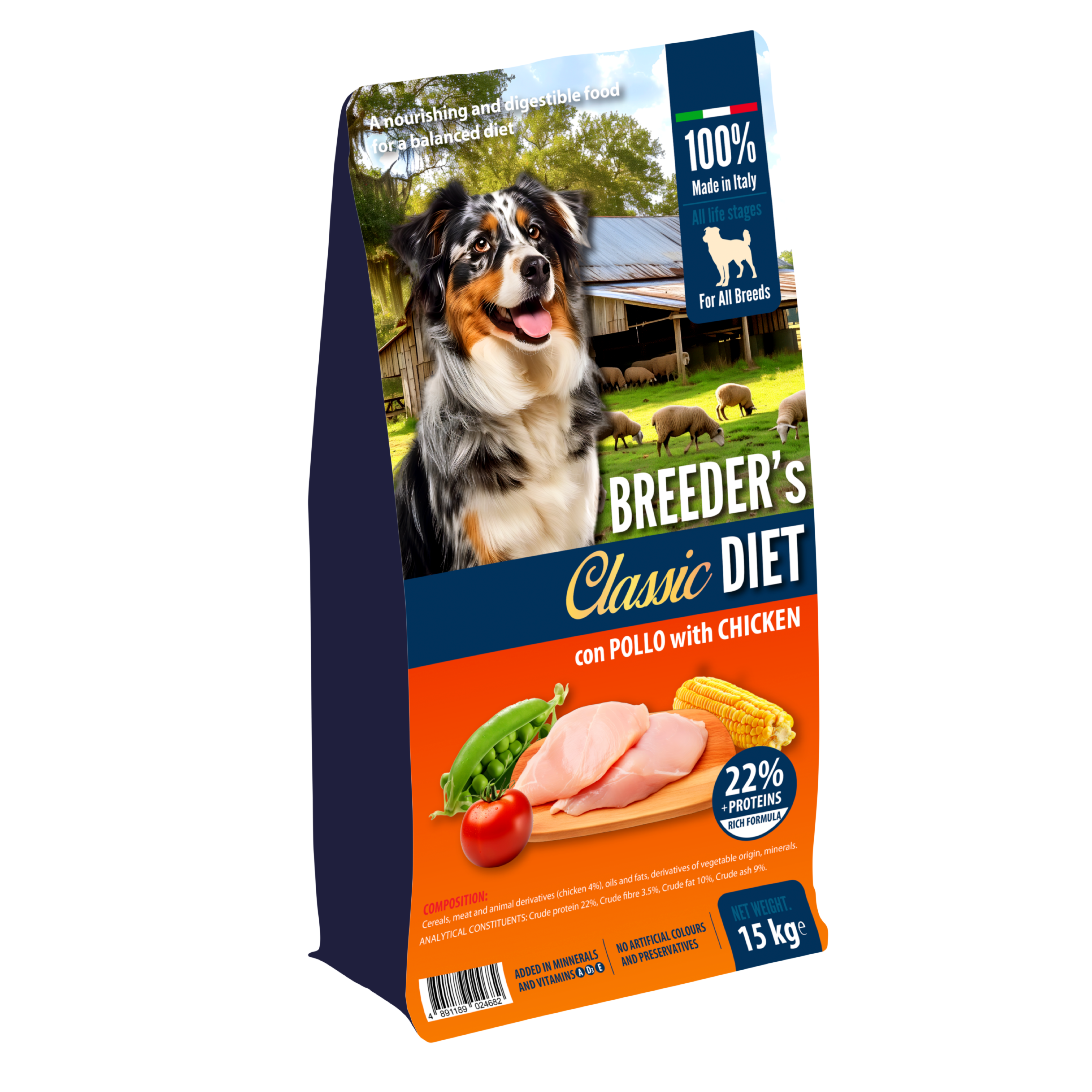 Breeder’s Diet | 鮮雞肉高蛋白 全犬配方 15kg (BSD-4682)