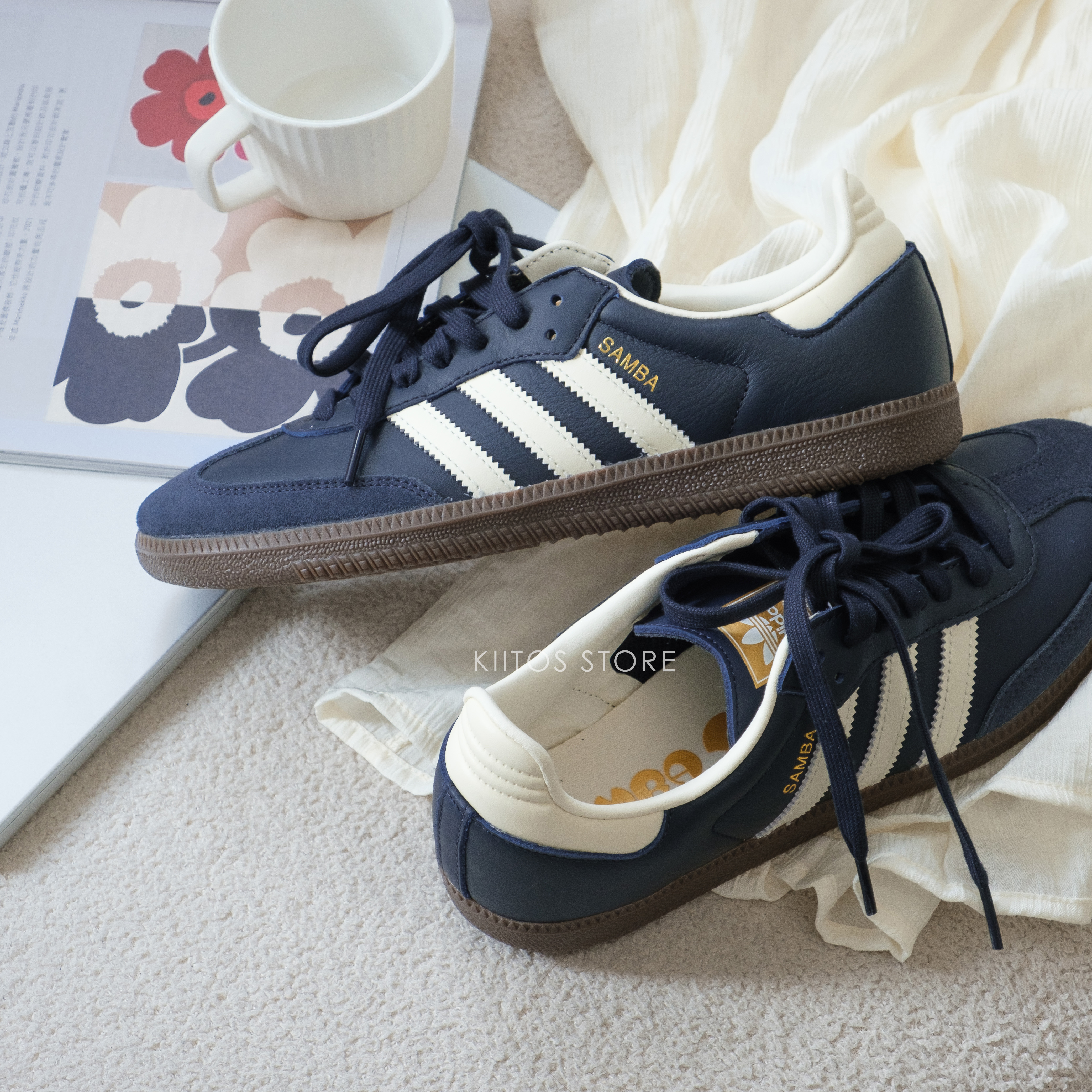 ADIDAS ORIGINAL SAMBA OG 藏青 午夜藍 奶油色 ID2056