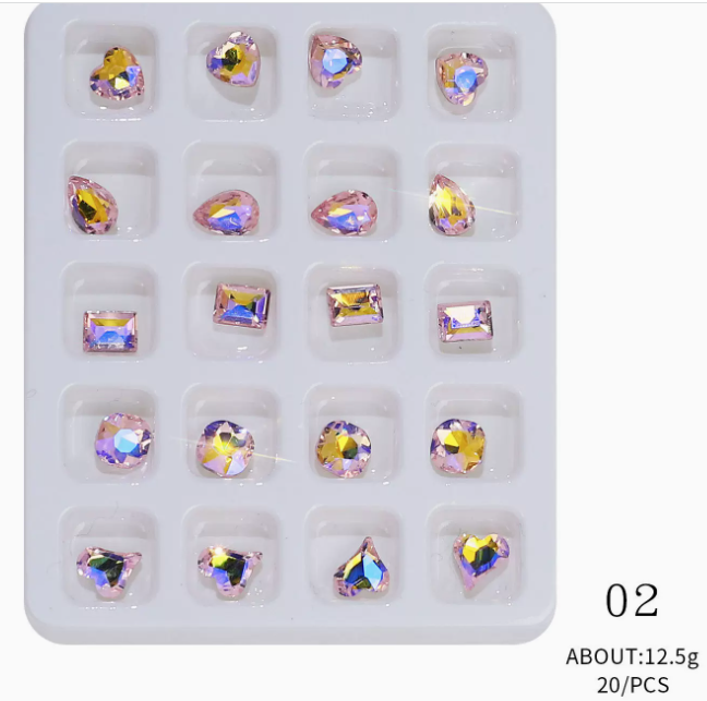 The most popular nail art jewelry Heart Point Diamond 02 (pack of 20 squares)