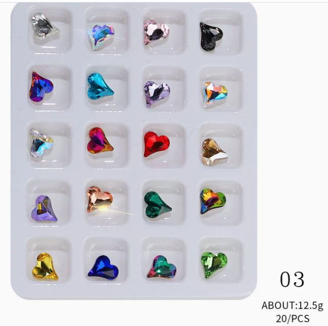 The most popular nail art jewelry Heart Point Diamond 03 (pack of 20 cells)