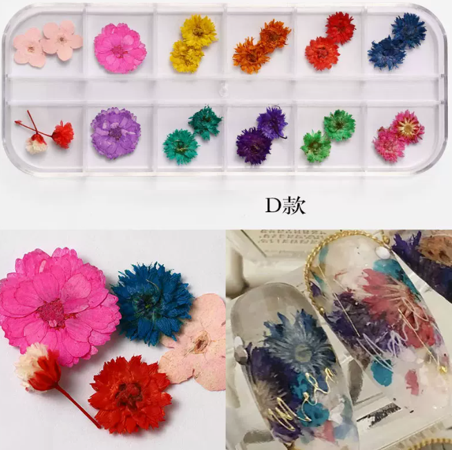Hot Recommended Nail Art Accessories Dried Flowers Type D (12-Gate Box)
