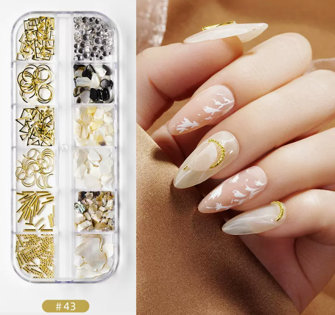 Popular nail art jewelry DIY sequins and diamonds (43)