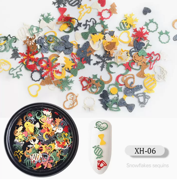 Hot Recommended Nail Art Accessories Christmas Nail Art Sequins XH06 (1 small bottle)