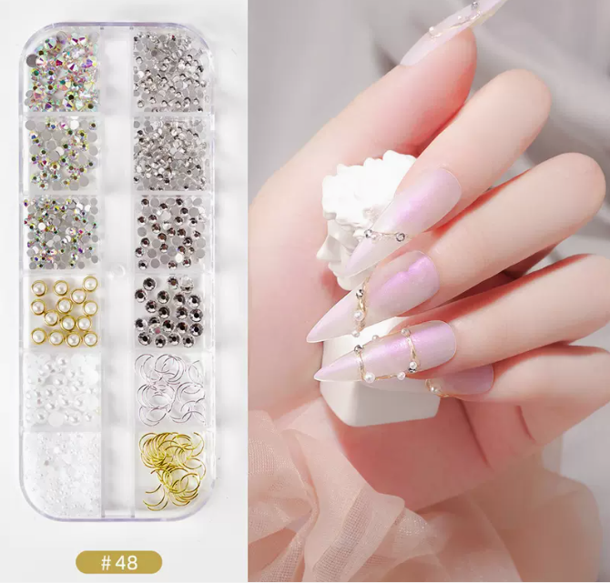 Hot Recommended Nail Art Accessories DIY Sequins and Diamonds (48)