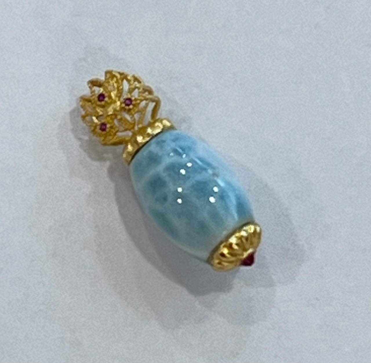[S] GEMZ & CO ZBA LARIMAR PENDANT WITH GOLD ACCESSORIES, Y63 (Y63)