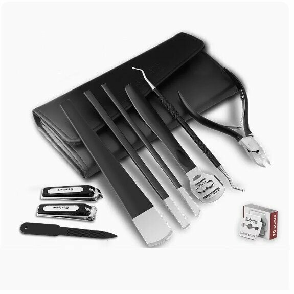 New pedicure and nail clippers (10-piece folding pedicure bag set)