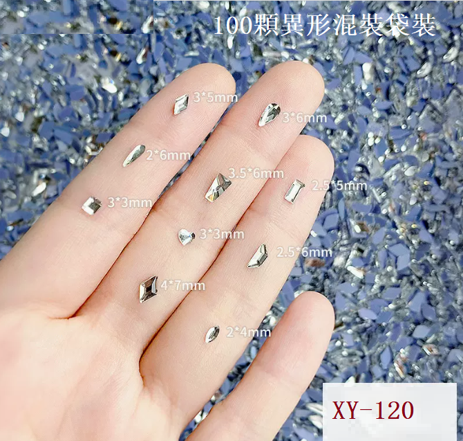 Hot Recommended Nail Art Accessories Special Shaped Mini Diamonds XY-120 (Mixed Bags)