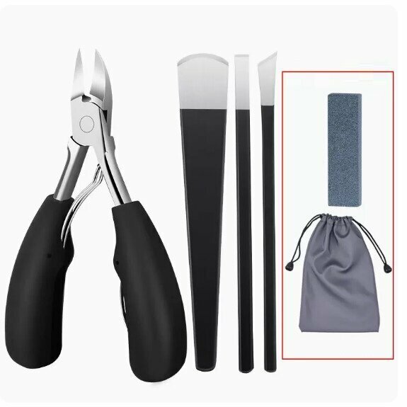 New pedicure and nail clippers (black pliers + pedicure 3-piece set)