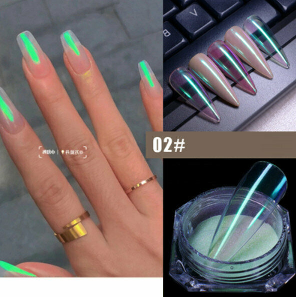 Hotly Recommended Nail Art Aurora Powder (Green Light) [0.4g]