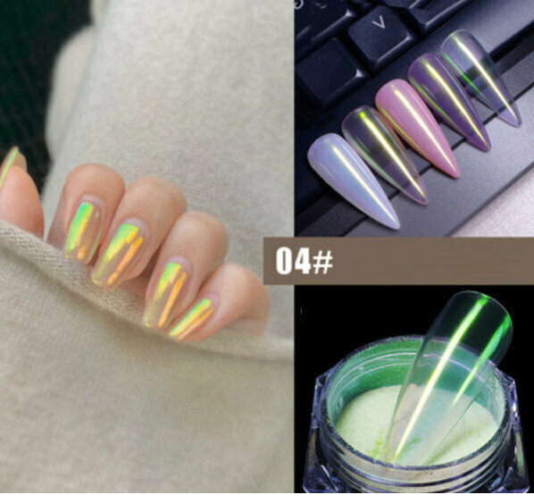 Hotly Recommended Nail Art Aurora Powder (Golden Green Light) [0.4g]