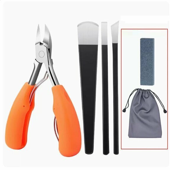 New pedicure and nail clippers (orange pliers + pedicure 3-piece set)