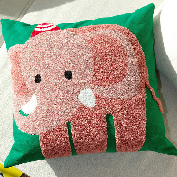 動物刺繡棉麻抱枕套