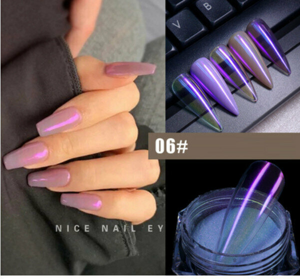 Hotly Recommended Nail Art Aurora Powder (Purple Blue Light) [0.4g]