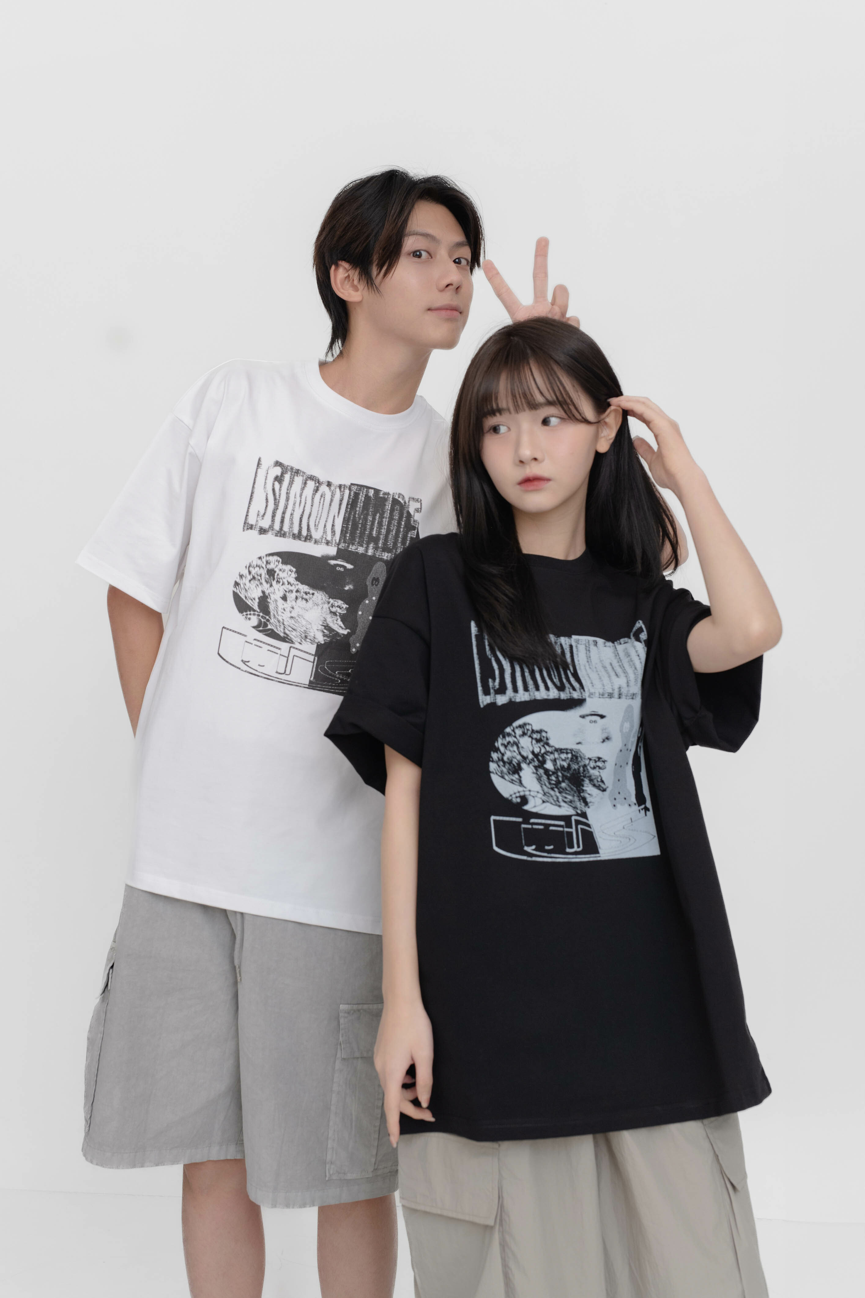 SIMON MADE MK-0404 SIMON FRIEND 雜訊 幻影 短T