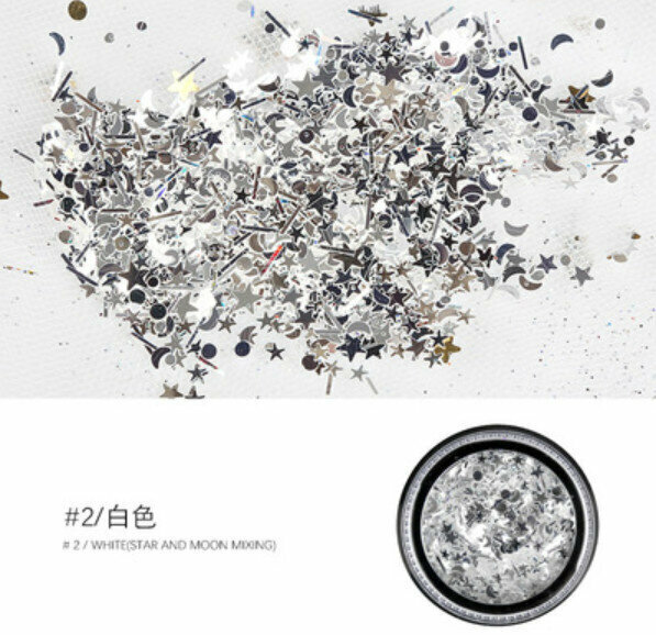 熱推美甲鑽(星月混款-白色)