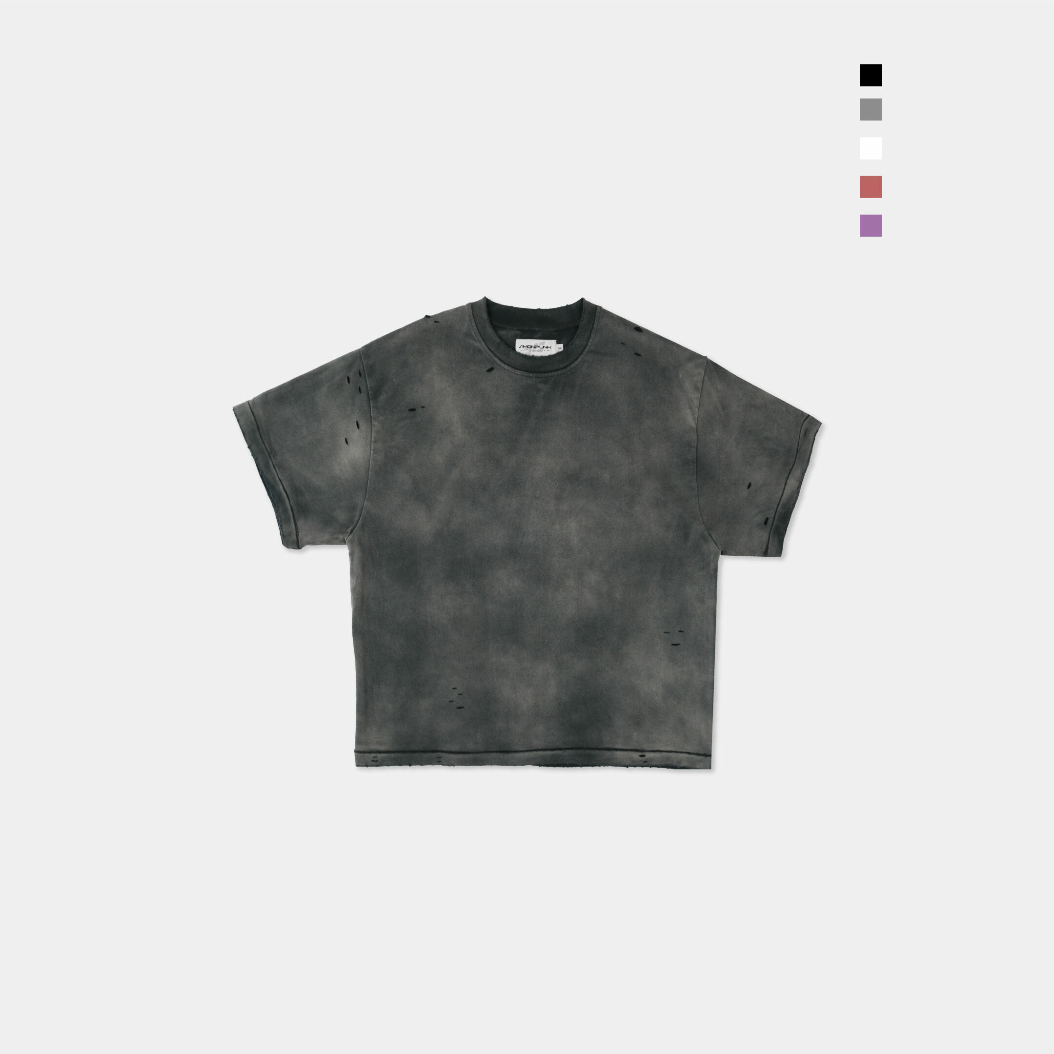 SIMON MADE TS-2466 VINTAGE 水洗 蟲洞 BOXY 短T