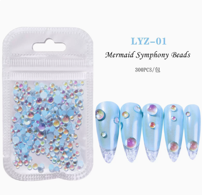 Hotly recommended nail art accessories Mermaid Pearls 300 pieces (No. 01)