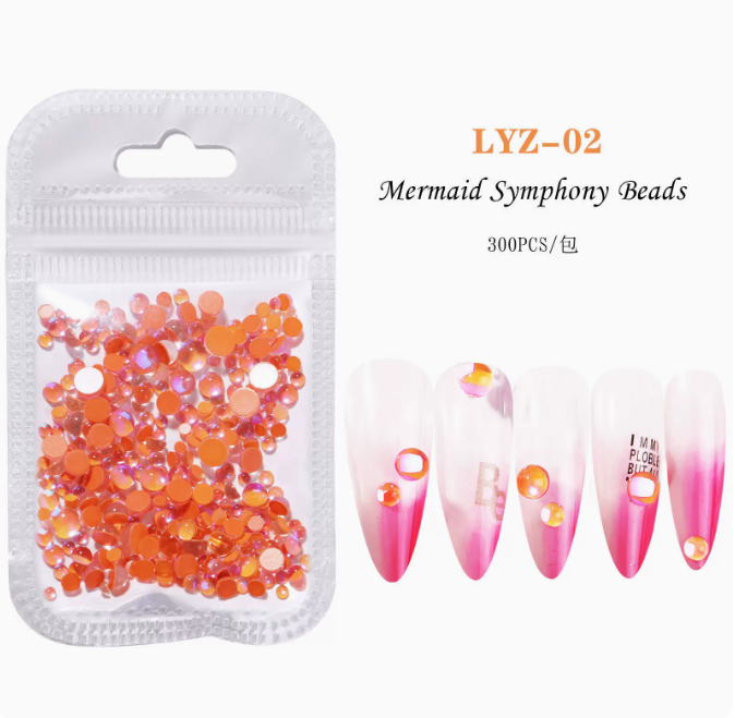Hotly recommended nail art accessories Mermaid Pearls 300 pieces (No. 02)