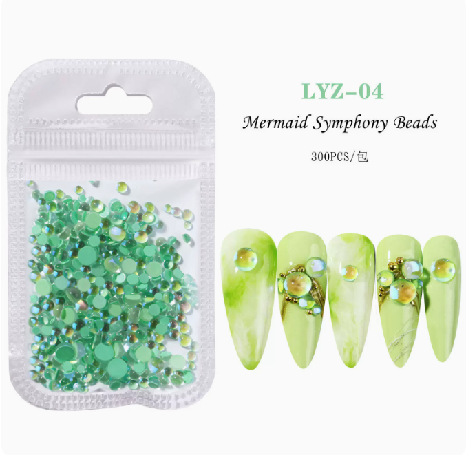 Hotly recommended nail art accessories Mermaid Pearls 300 pieces (No. 04)