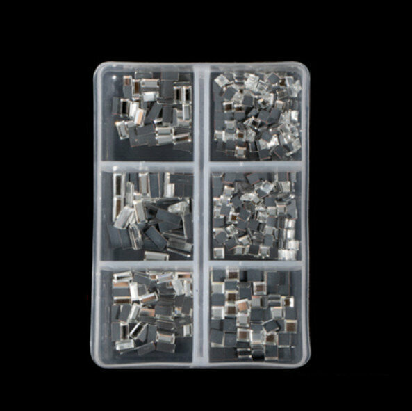 Hotly Recommended Nail Art Flat Bottom Diamonds [Square + Rectangular (About 550 Pieces)]