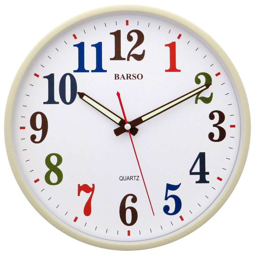 【BARSO】BS-808 彩色大數字 辦公室 居家 掛鐘 台製