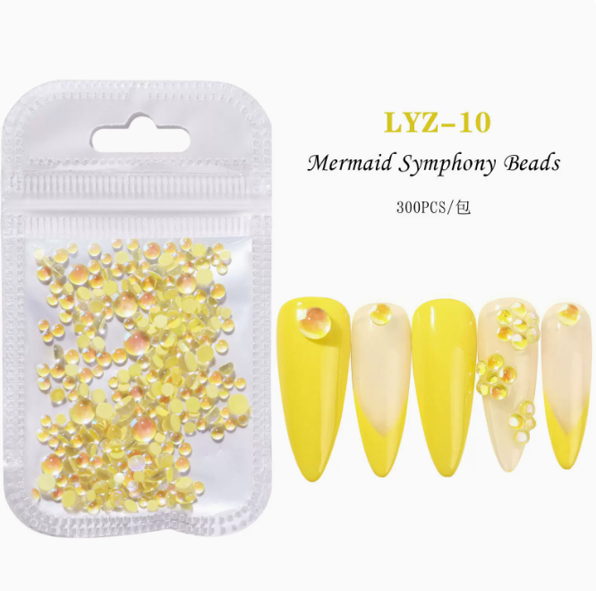 Hot Recommended Nail Art Accessories Mermaid Pearls 300 Pieces (No. 10)