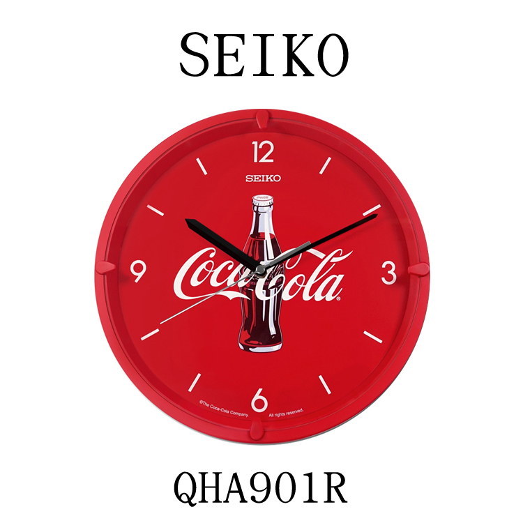 【SEIKO 日本精工】QHA901R 可口可樂 經典 質感 時尚 限量 聯名 掃秒機芯 掛鐘 時鐘