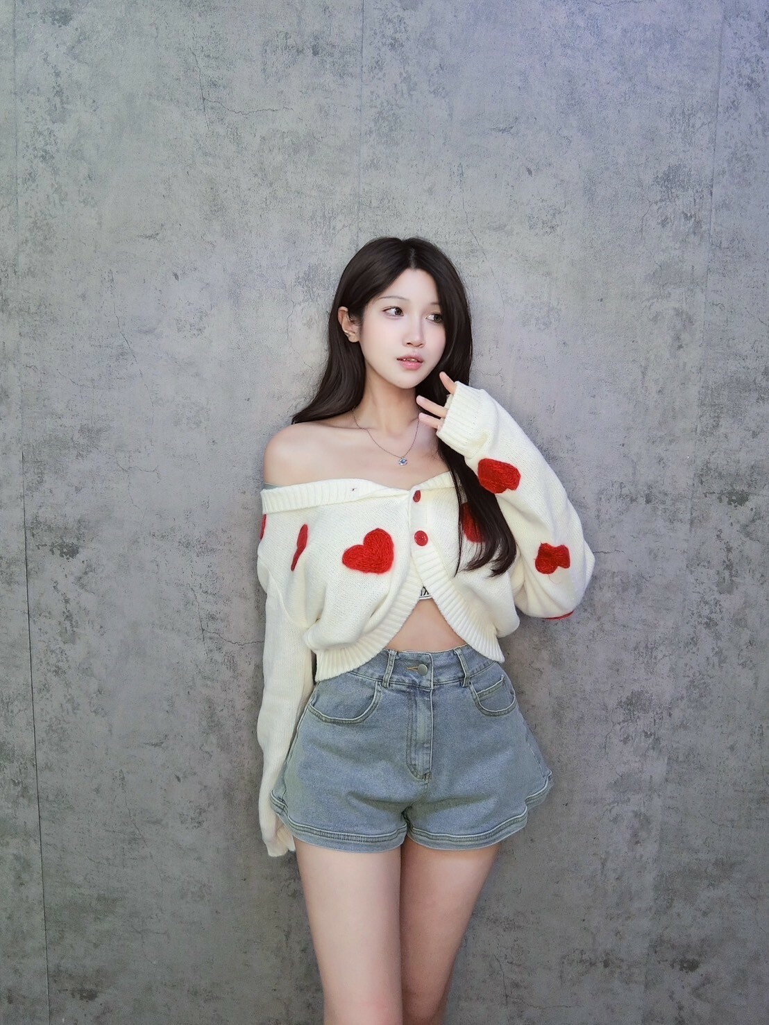 小腰A字牛仔短褲