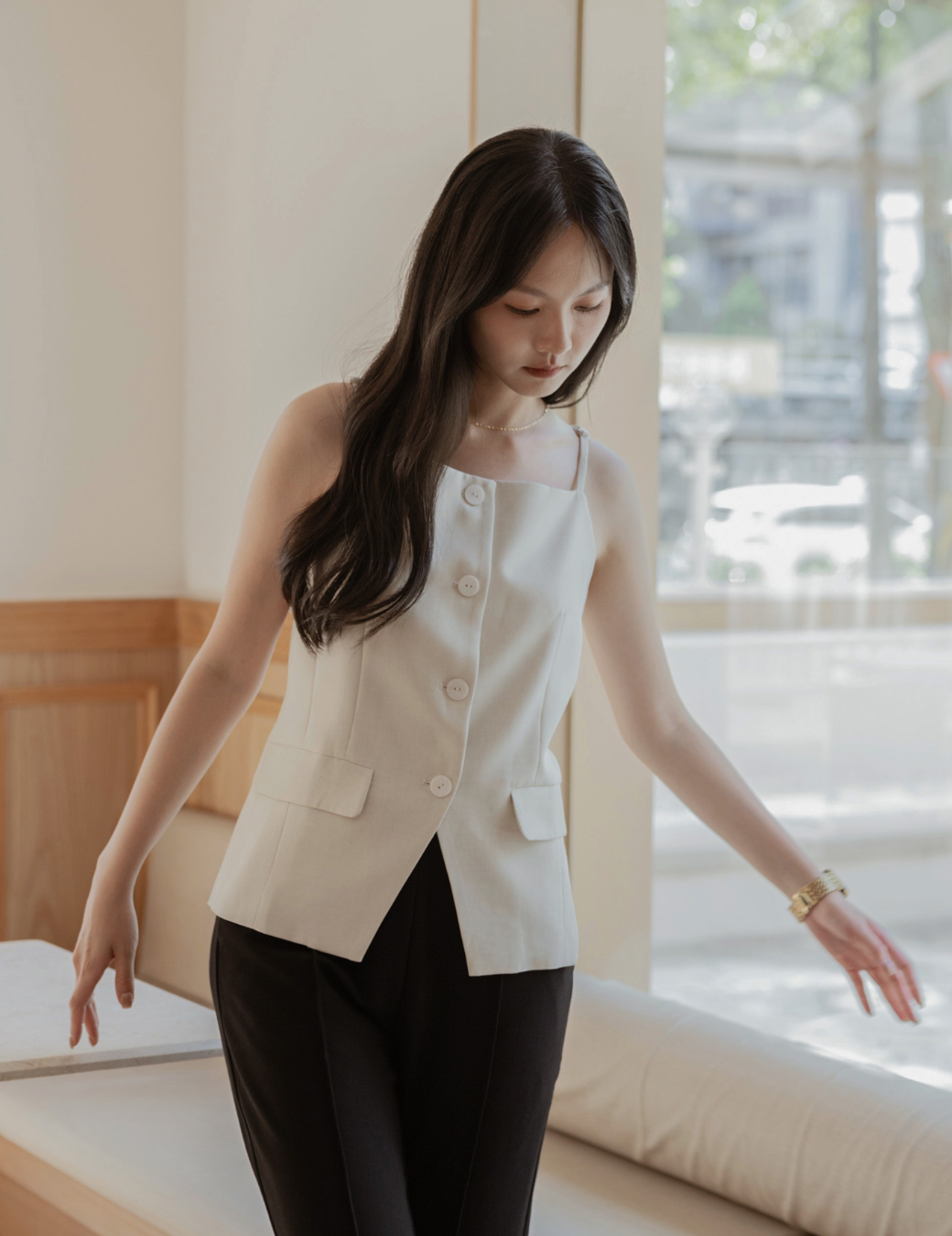 簡約知性排扣西裝背心（3尺寸）