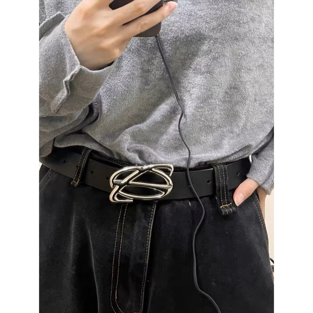(GOAL) 抽象 流線 簍空 皮帶 腰帶