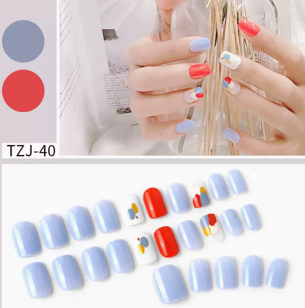 熱推美甲  流行穿戴甲片TZJ-40#（24片裝）