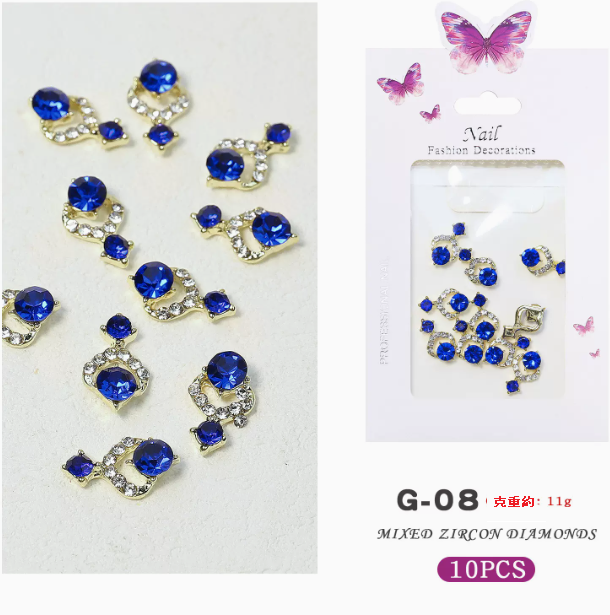 Hot Recommended Nail Art Accessories Alloy Decorative Diamonds Mixed (08)
