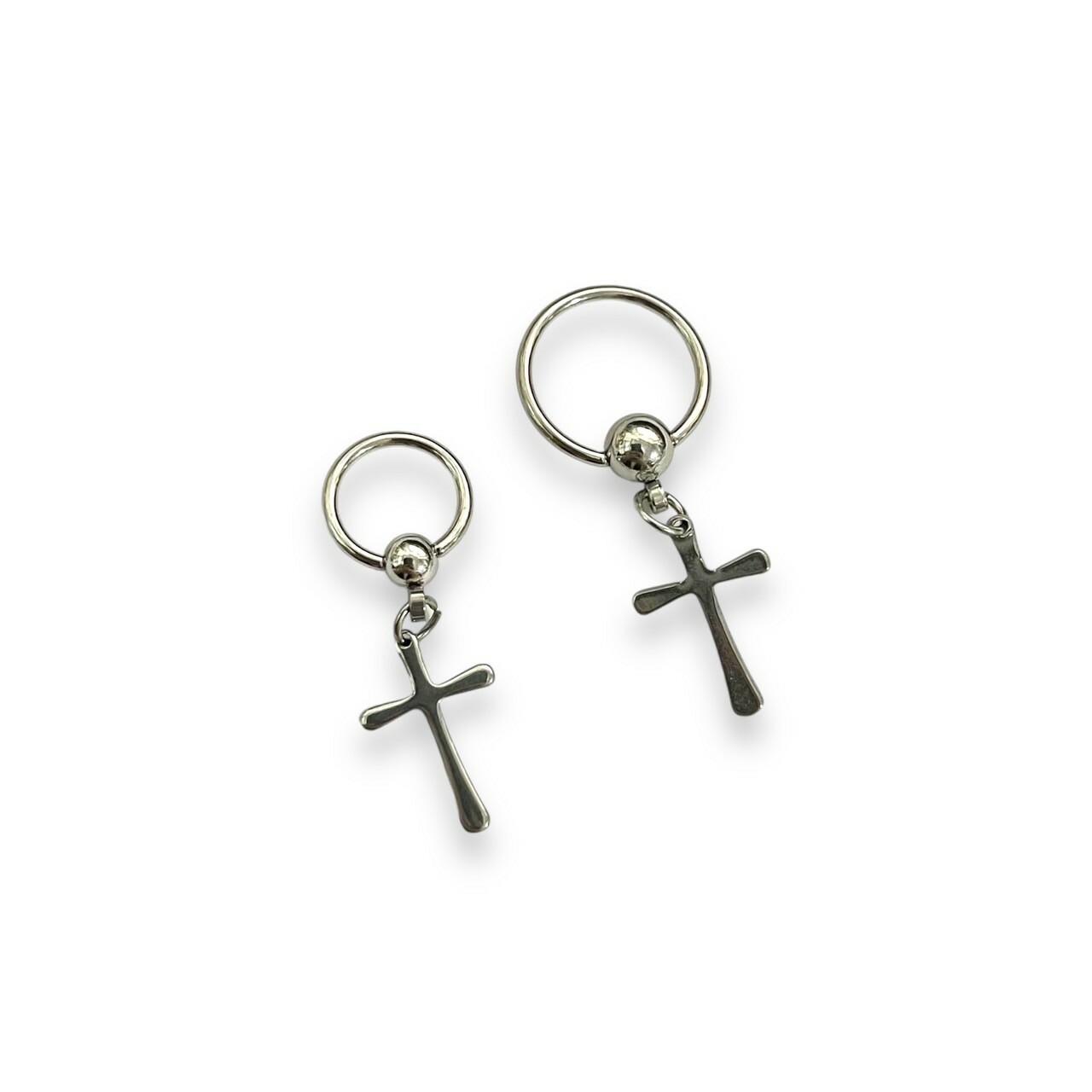 鋼一體式-卡珠圈吊十字架 (單支價)