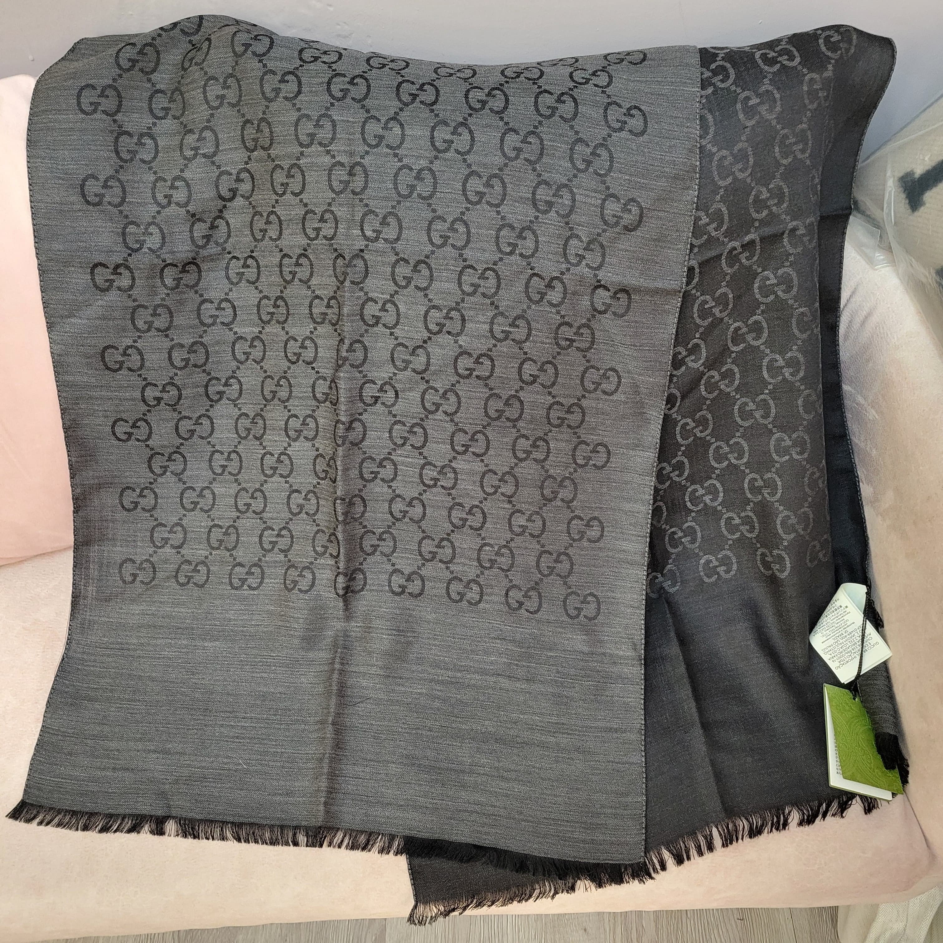 GUCCI SCARF 165904 black/grey  45X180 G001